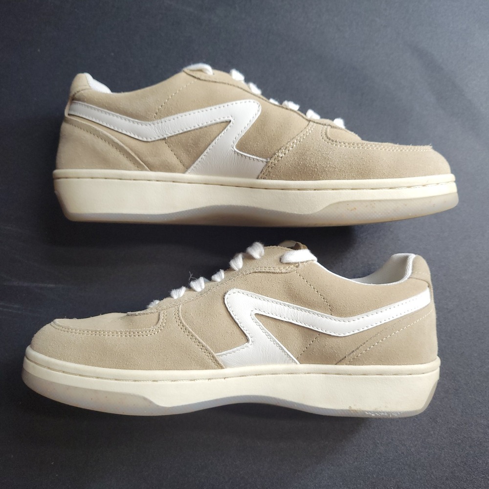 Rag & Bone Retro Court Sneakers Womens Sz 9 39 Tan Suede Low Top Lace Ortholite
